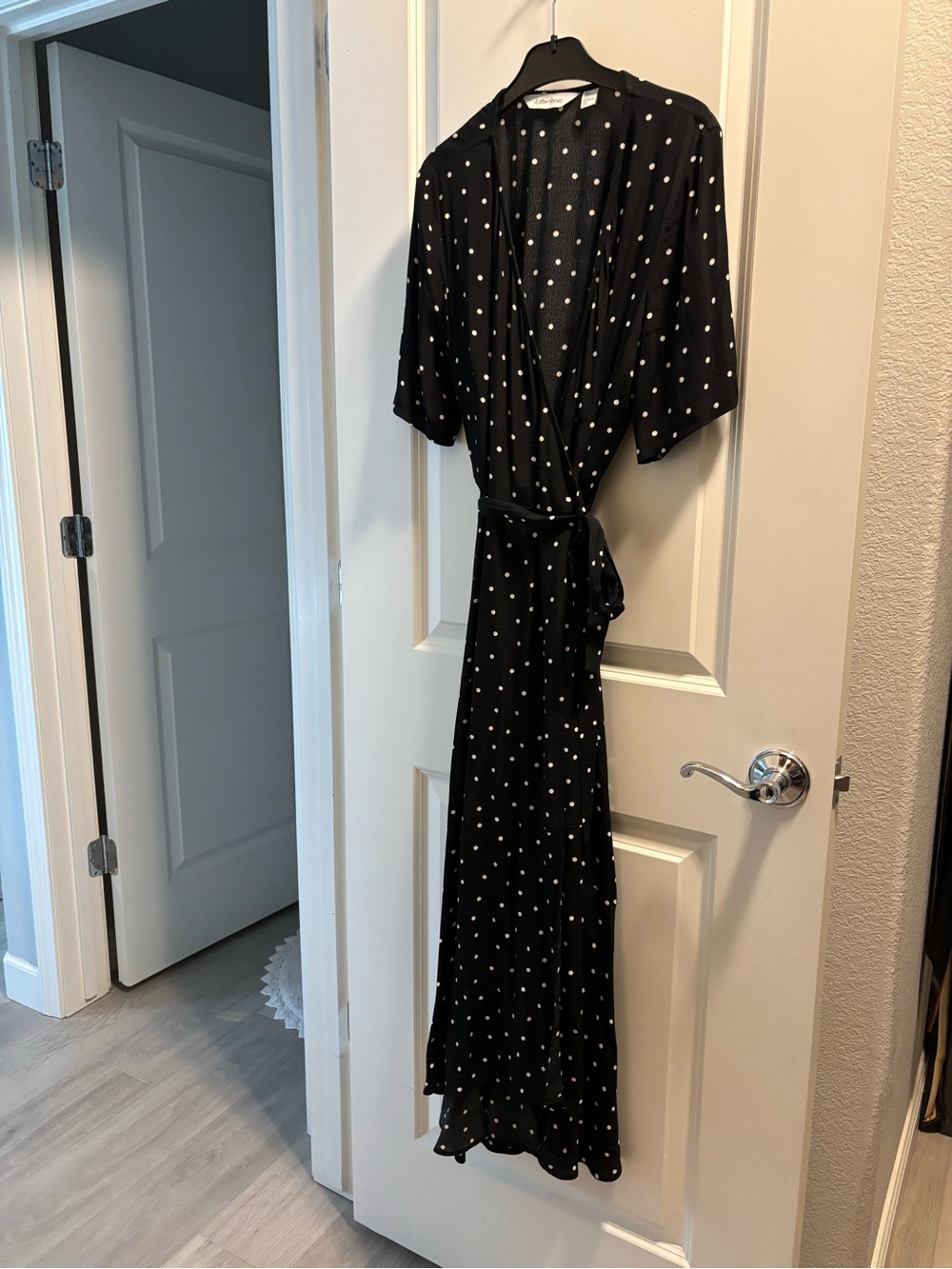 & Other Stories Black Polka Dot Wrap Maxi Dress